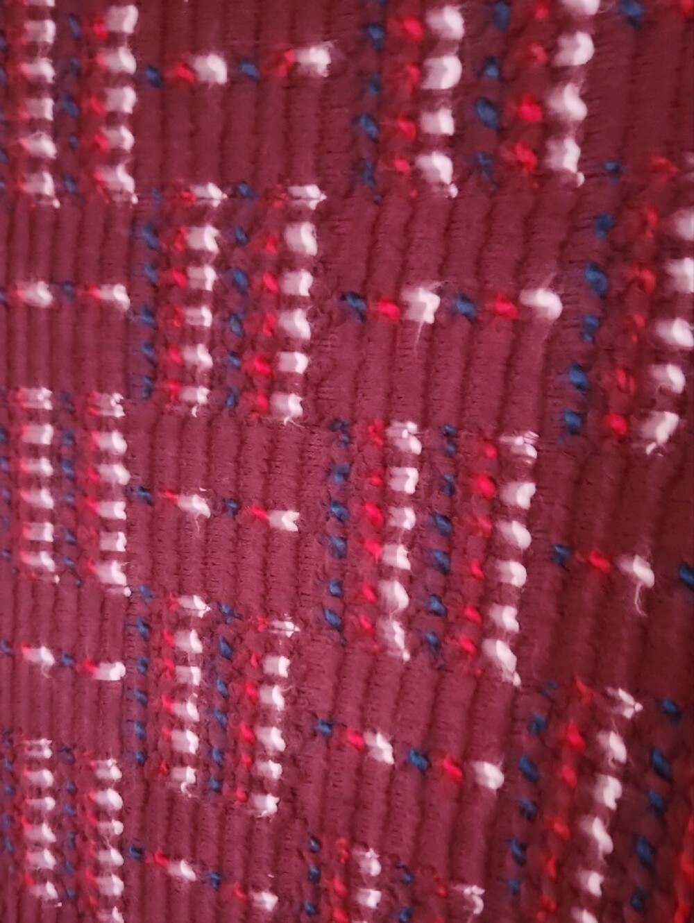 Anthropologie Maeve Burgundy Textured A-Line Knit Lined Skirt with Multicolor - Picture 9 of 13